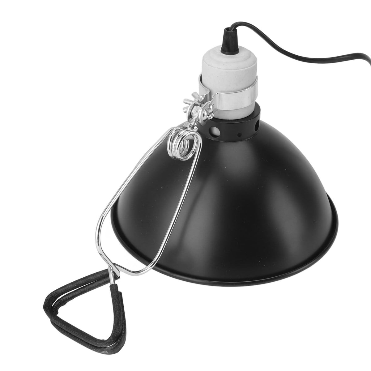 Reptile Heat Lamp Fixture 300W with Fireproof Shade Stainless Steel Construction UVB UVA Pet Heat Lamp for Lizards Turtles Snakes US Plug 110V