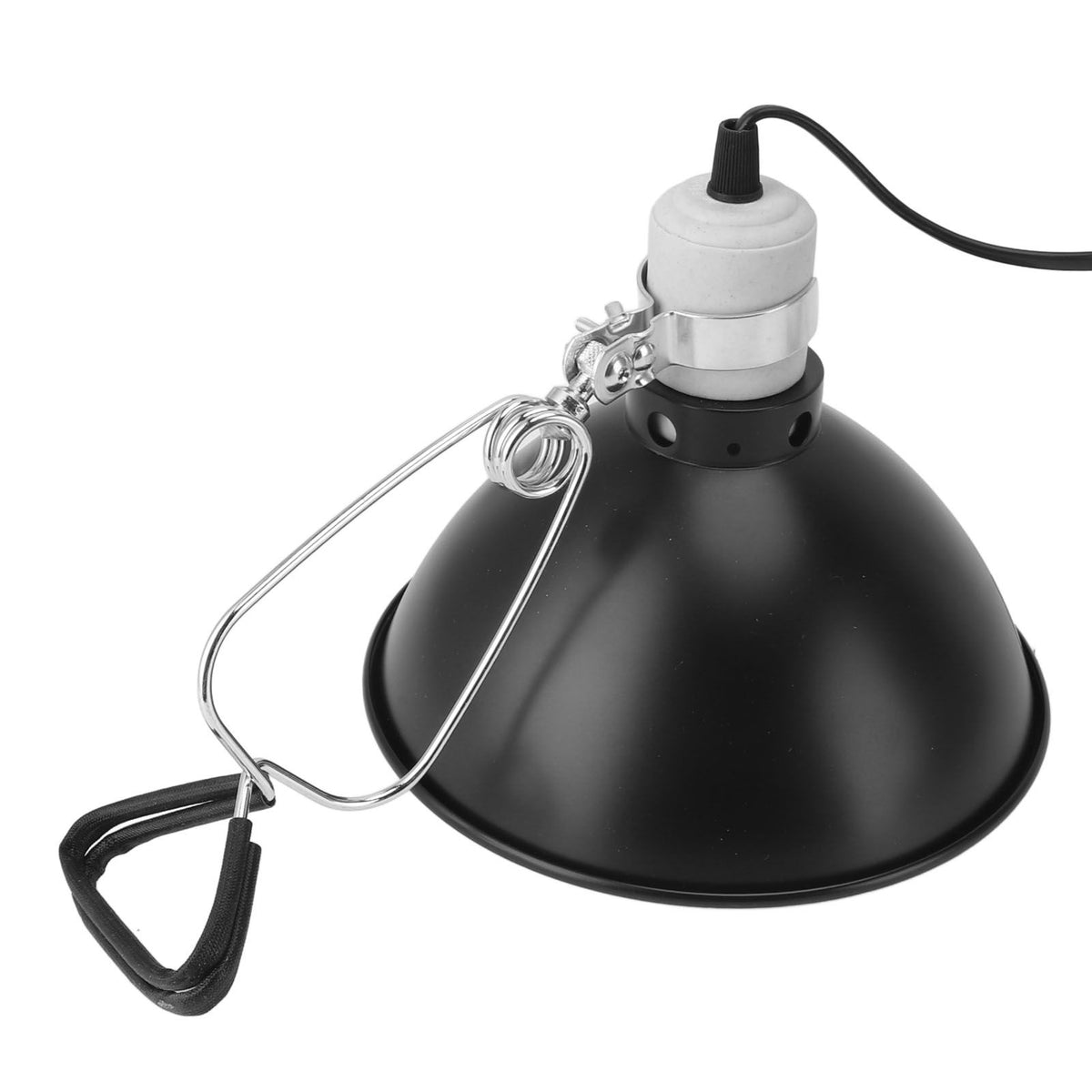 Reptile Heat Lamp Fixture 300W with Fireproof Shade Stainless Steel Construction UVB UVA Pet Heat Lamp for Lizards Turtles Snakes EU Plug 220V