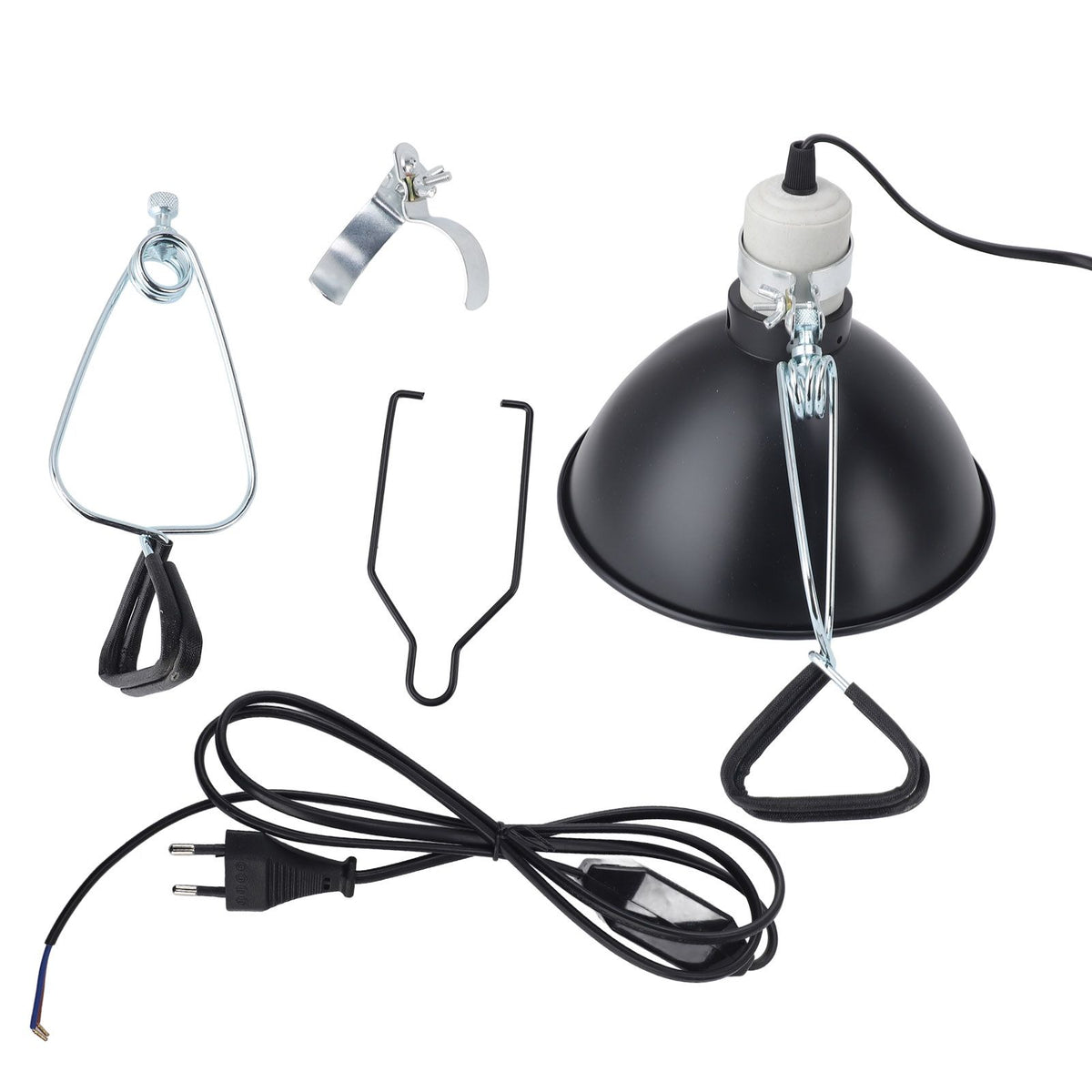 Reptile Heating Lamp Shade for UVA UVB Bulb 300W Dome Light Fixture Cover for Lizards Turtles Snakes EU Plug 220V