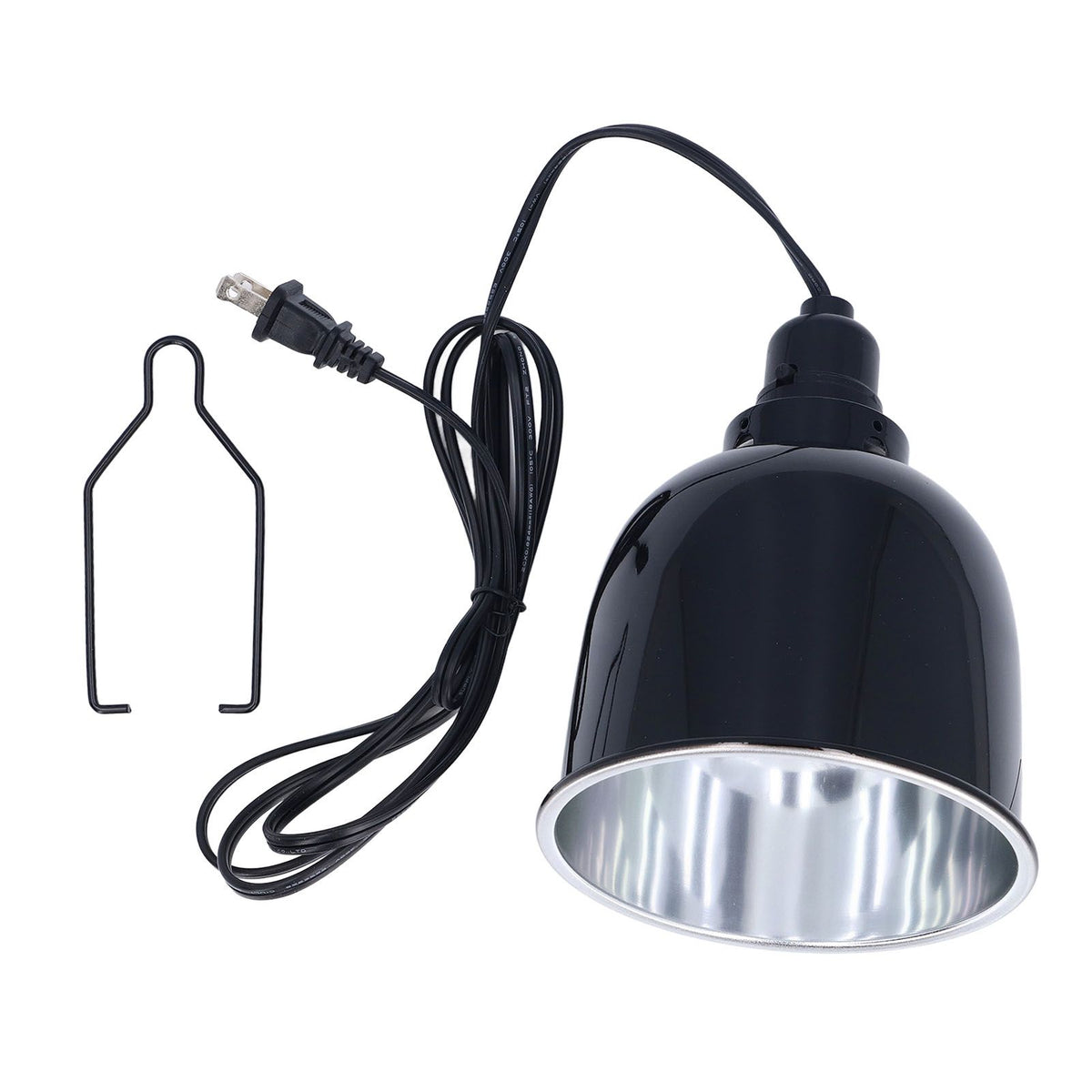 Reptile Heat Lamp Deep Dome Aluminium 250W E27 Reptile Light Fixture for Turtles Lizard Terrarium
