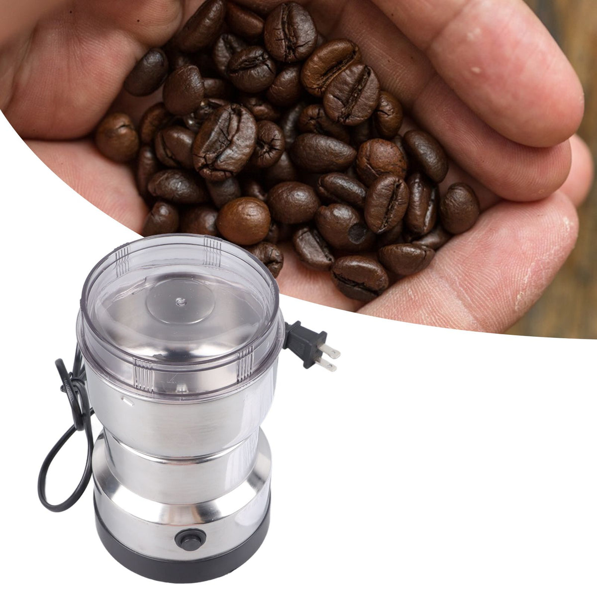 Small Electric Grinder Efficient Grinding Silver Multifunction Portable Coffee Bean Milling Grinder for Daily Use Home
