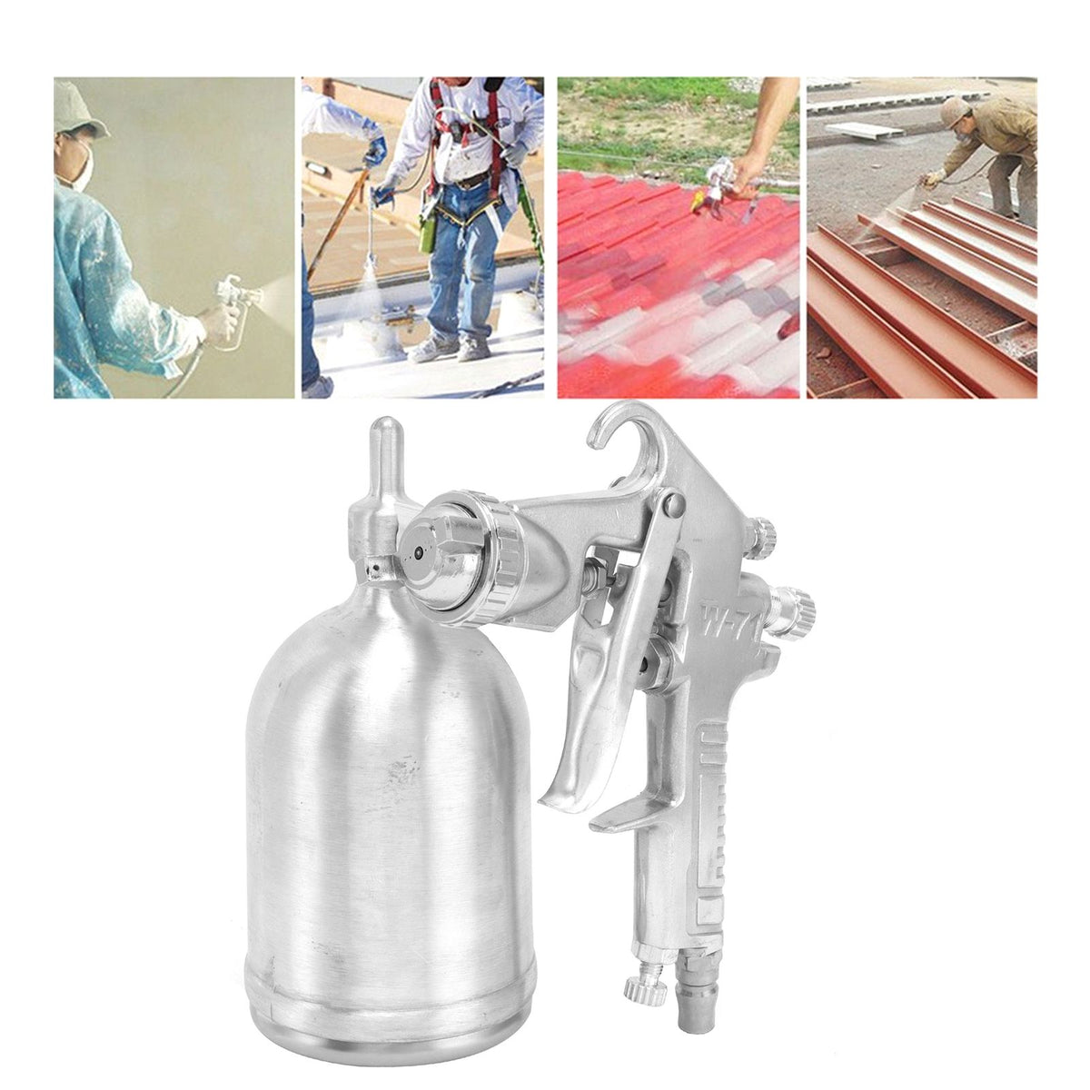 Paint Spray Gun Upper Pot Paint Sprayer Gravity Feed Air Spray Gun Pneumatic Tool for Household Use