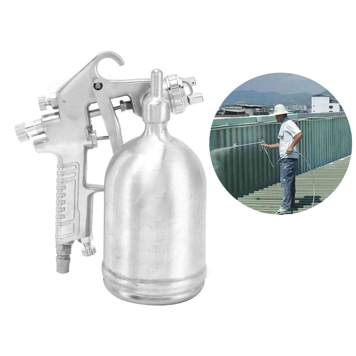 Paint Spray Gun Upper Pot Paint Sprayer Gravity Feed Air Spray Gun Pneumatic Tool for Household Use
