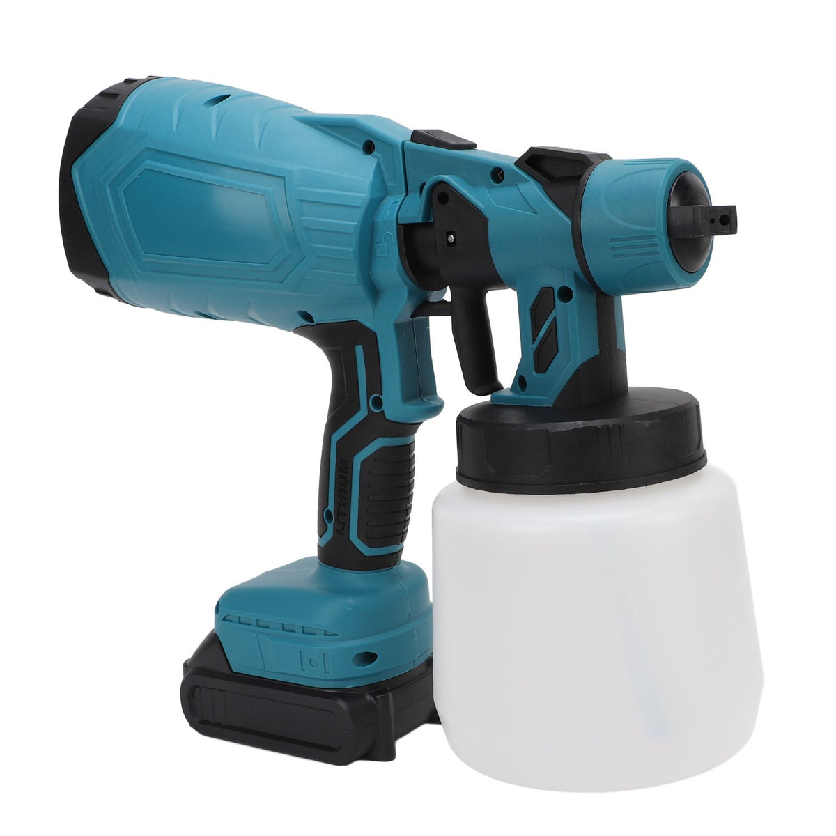 Paint Sprayer 200W 100ML Pot 3 Patterns Adjustable Flow Cordless Spray Paint Gun for Fence Furniture Wall Door EU Plug 100‑240V