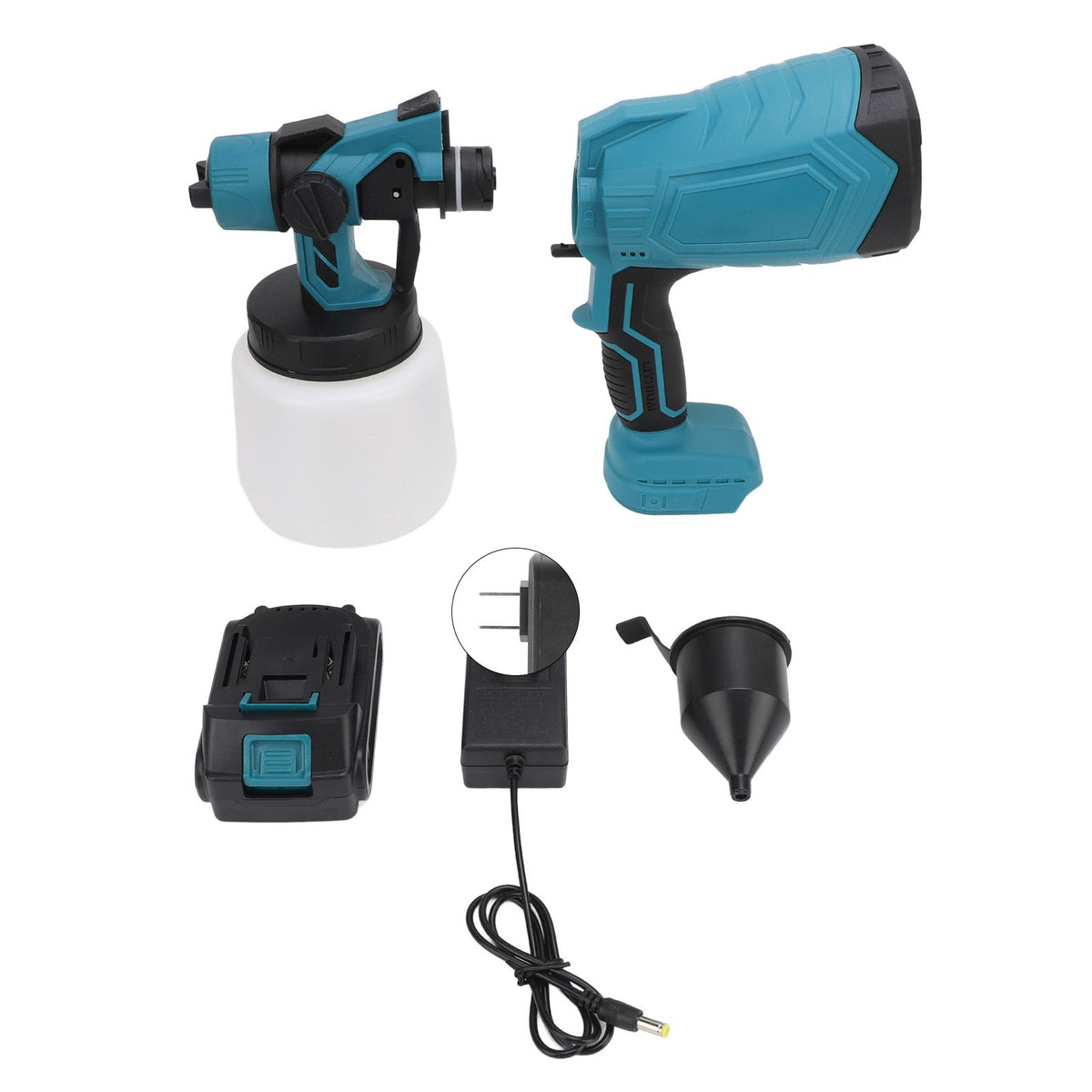 Paint Sprayer 200W 100ML Pot 3 Patterns Adjustable Flow Cordless Spray Paint Gun for Fence Furniture Wall Door US Plug 100‑240V