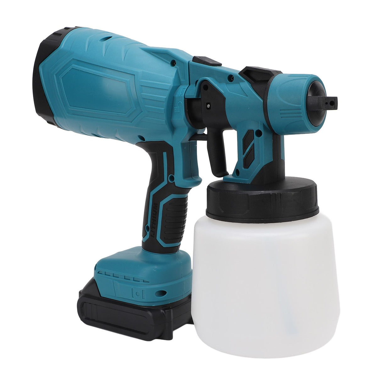 Paint Sprayer 200W 100ML Pot 3 Patterns Adjustable Flow Cordless Spray Paint Gun for Fence Furniture Wall Door US Plug 100‑240V