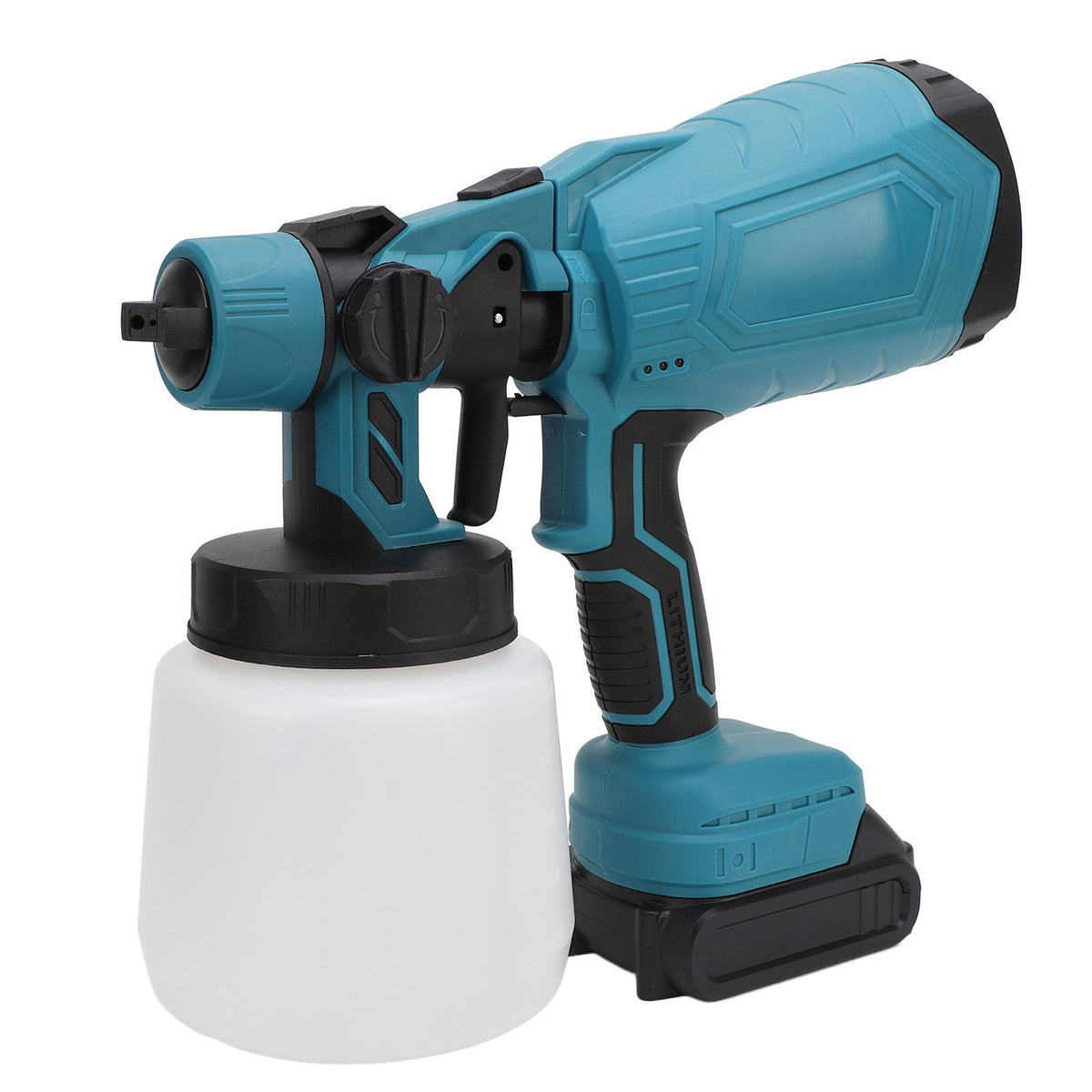 Paint Sprayer 200W 100ML Pot 3 Patterns Adjustable Flow Cordless Spray Paint Gun for Fence Furniture Wall Door US Plug 100‑240V