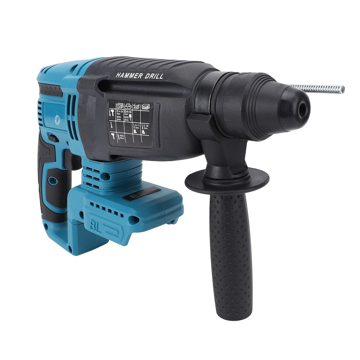 3 in 1 Impact Drill Hammer Set Lightweight Rechargeable Adjustable Mode Rotating Handle for Woodworking Projects Installation