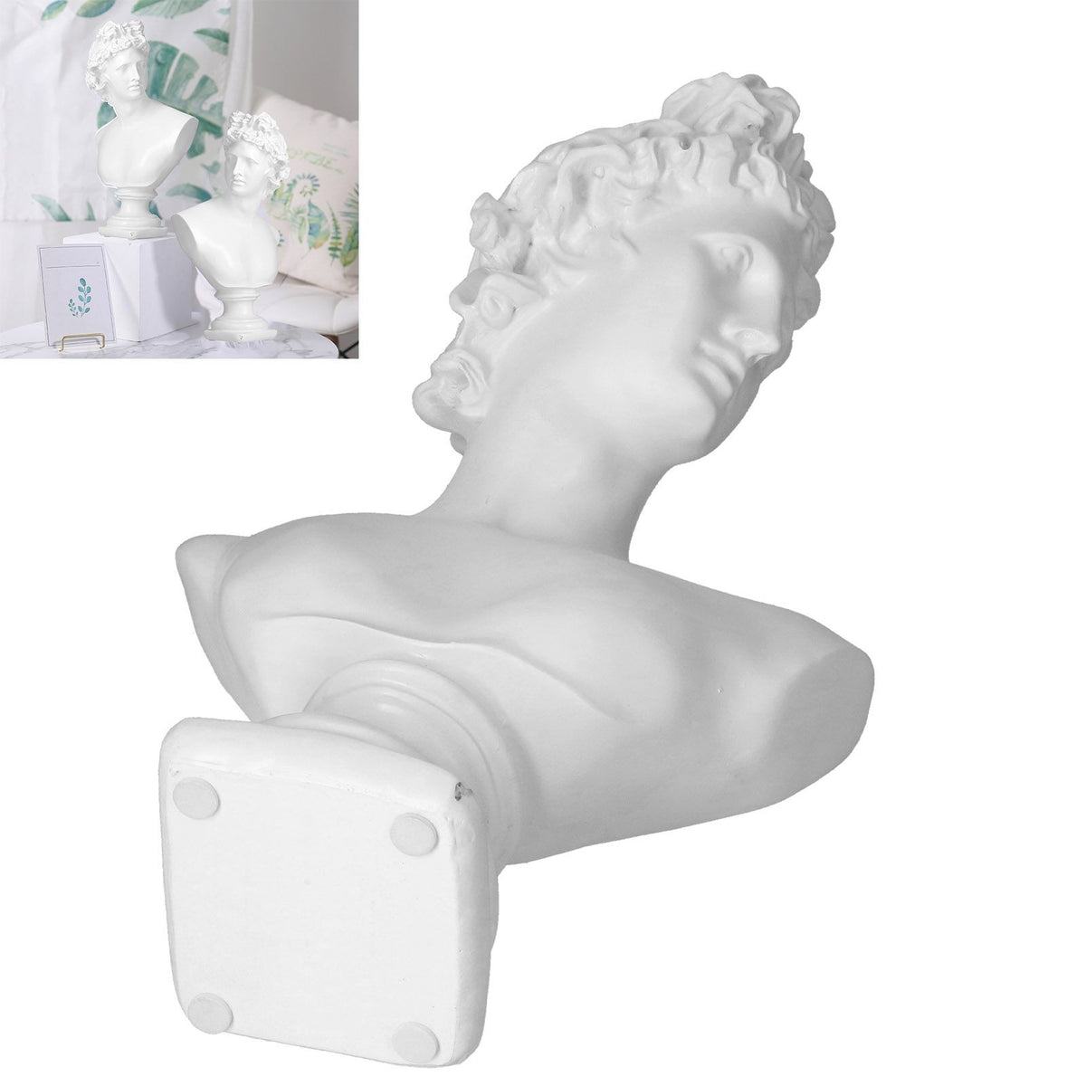 Nordic Style Character Figurine Bust Statue Craft Ornament for Desktop Living Room OfficeWhite