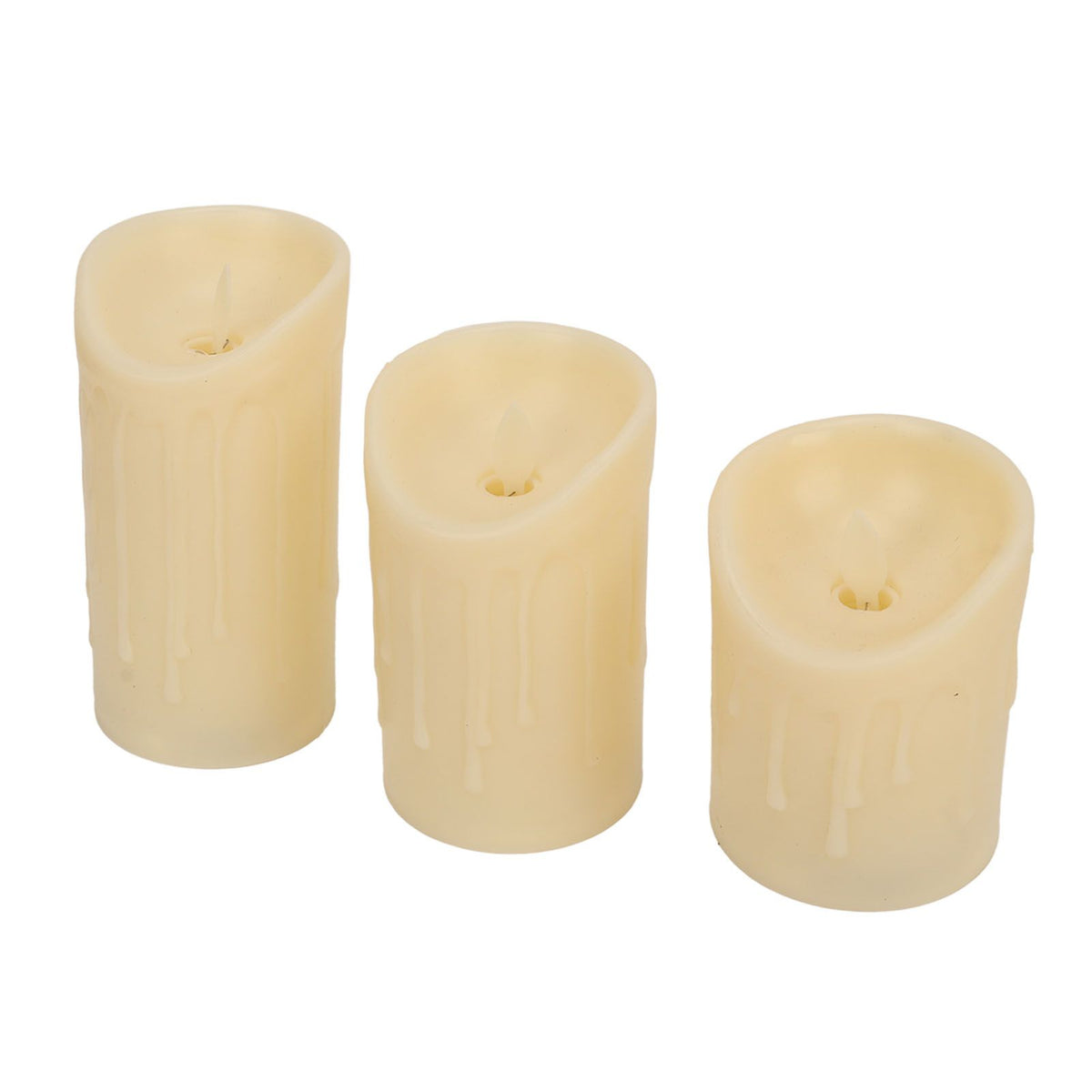 LED Flickering Flameless Candles with Remote Realistic Battery Operated Electronic Flickering LED Pillar Candles for Home Decor 7.5cm Teardrop Shaped