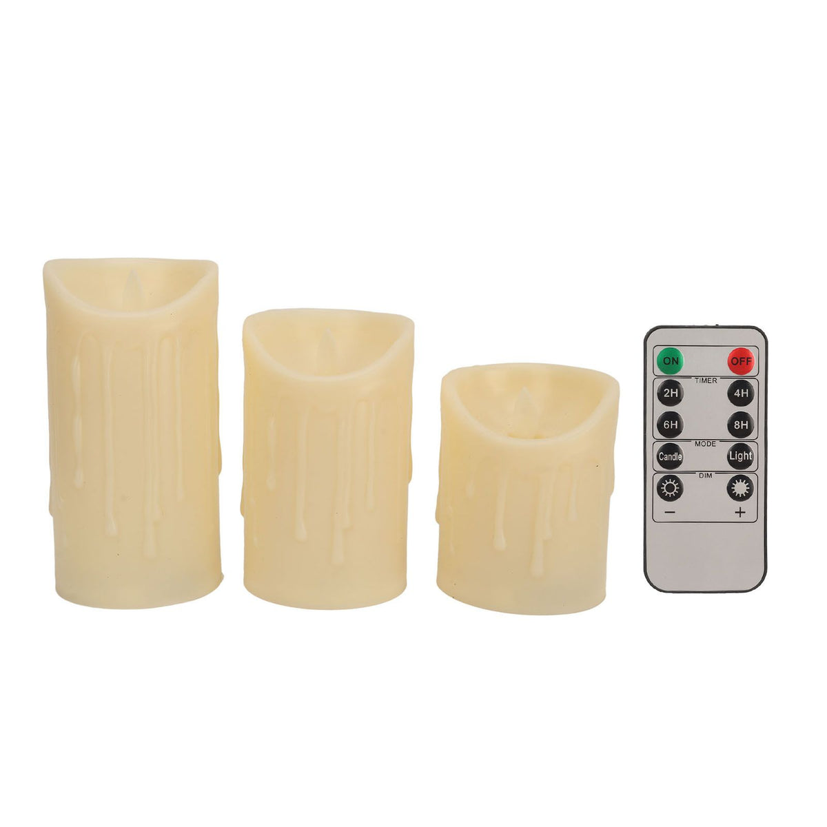 LED Flickering Flameless Candles with Remote Realistic Battery Operated Electronic Flickering LED Pillar Candles for Home Decor 7.5cm Teardrop Shaped