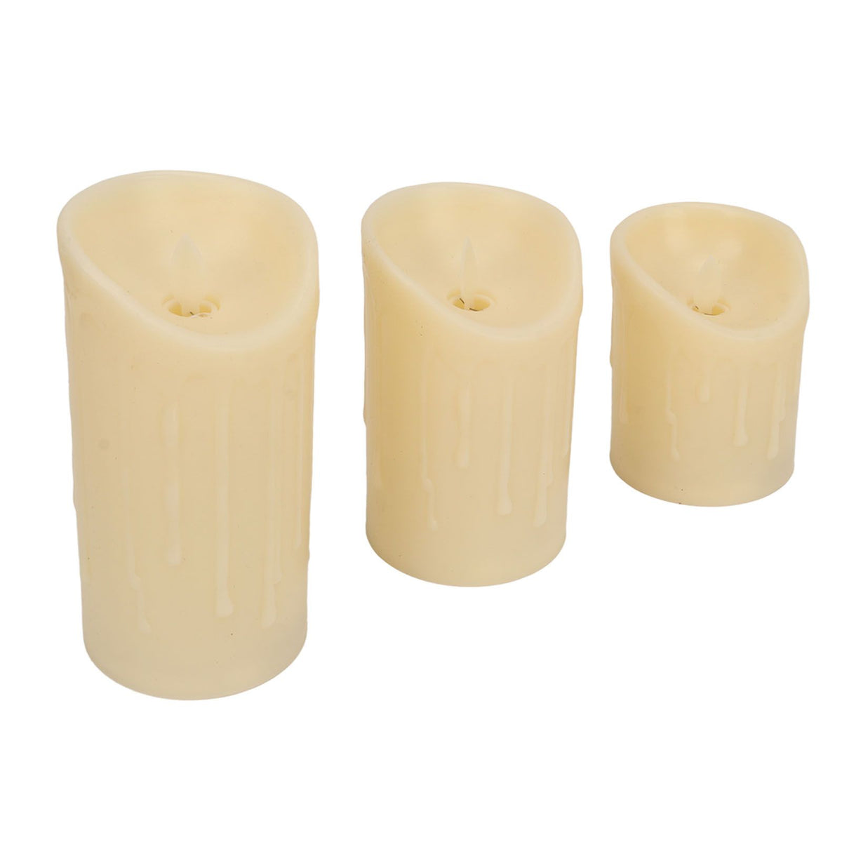 LED Flickering Flameless Candles with Remote Realistic Battery Operated Electronic Flickering LED Pillar Candles for Home Decor 7.5cm Teardrop Shaped
