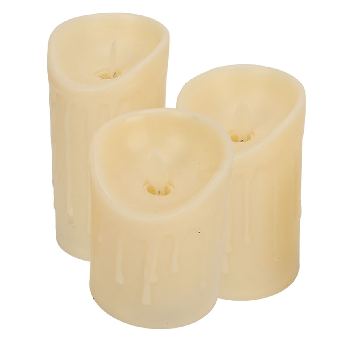 LED Flickering Flameless Candles with Remote Realistic Battery Operated Electronic Flickering LED Pillar Candles for Home Decor 7.5cm Teardrop Shaped