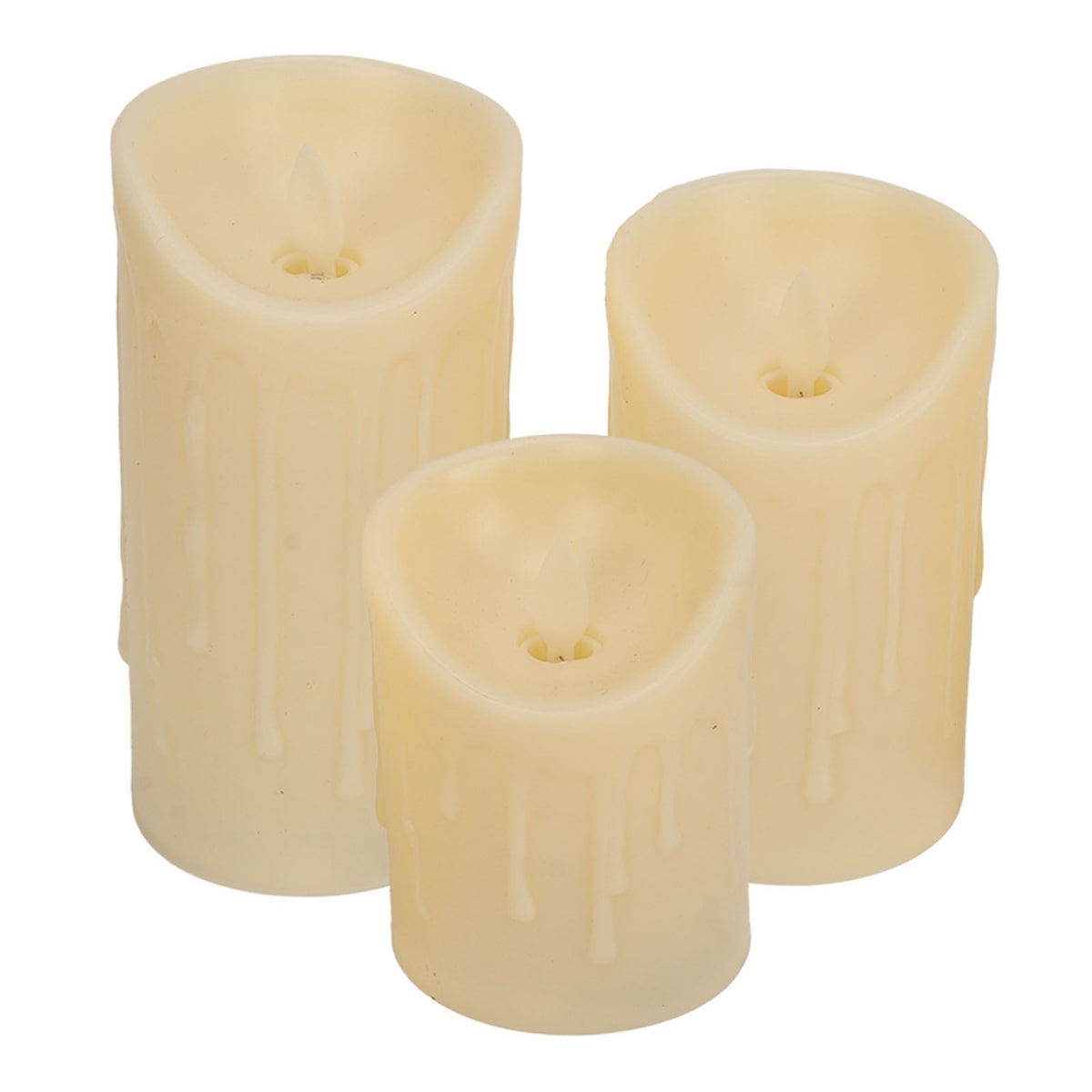 LED Flickering Flameless Candles with Remote Realistic Battery Operated Electronic Flickering LED Pillar Candles for Home Decor 7.5cm Teardrop Shaped