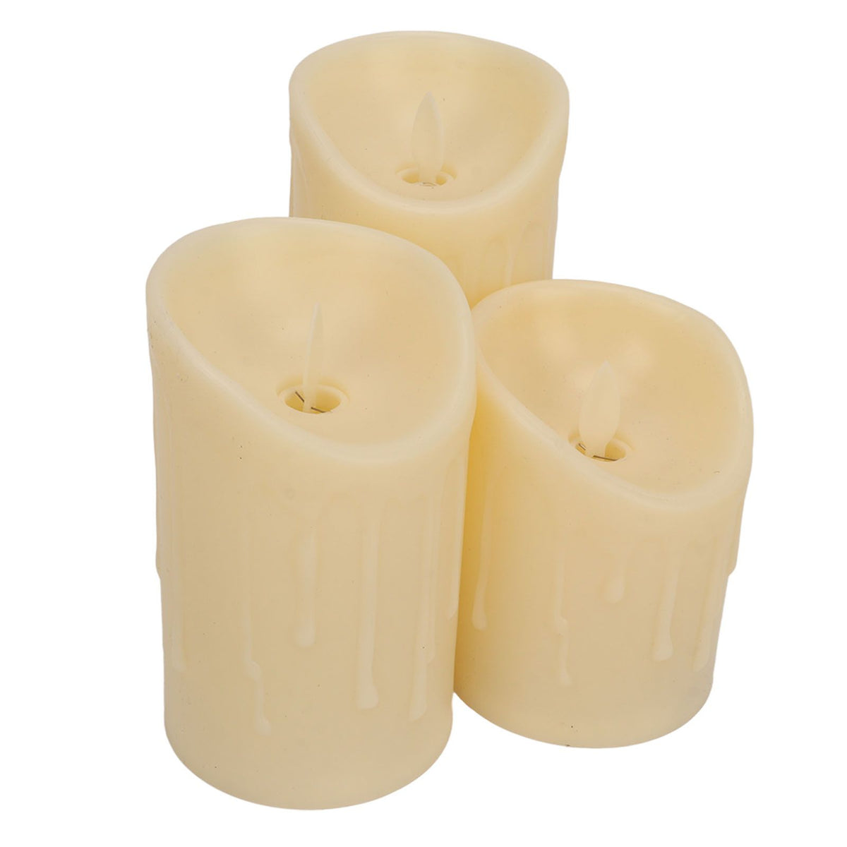 LED Flickering Flameless Candles with Remote Realistic Battery Operated Electronic Flickering LED Pillar Candles for Home Decor 7.5cm Teardrop Shaped