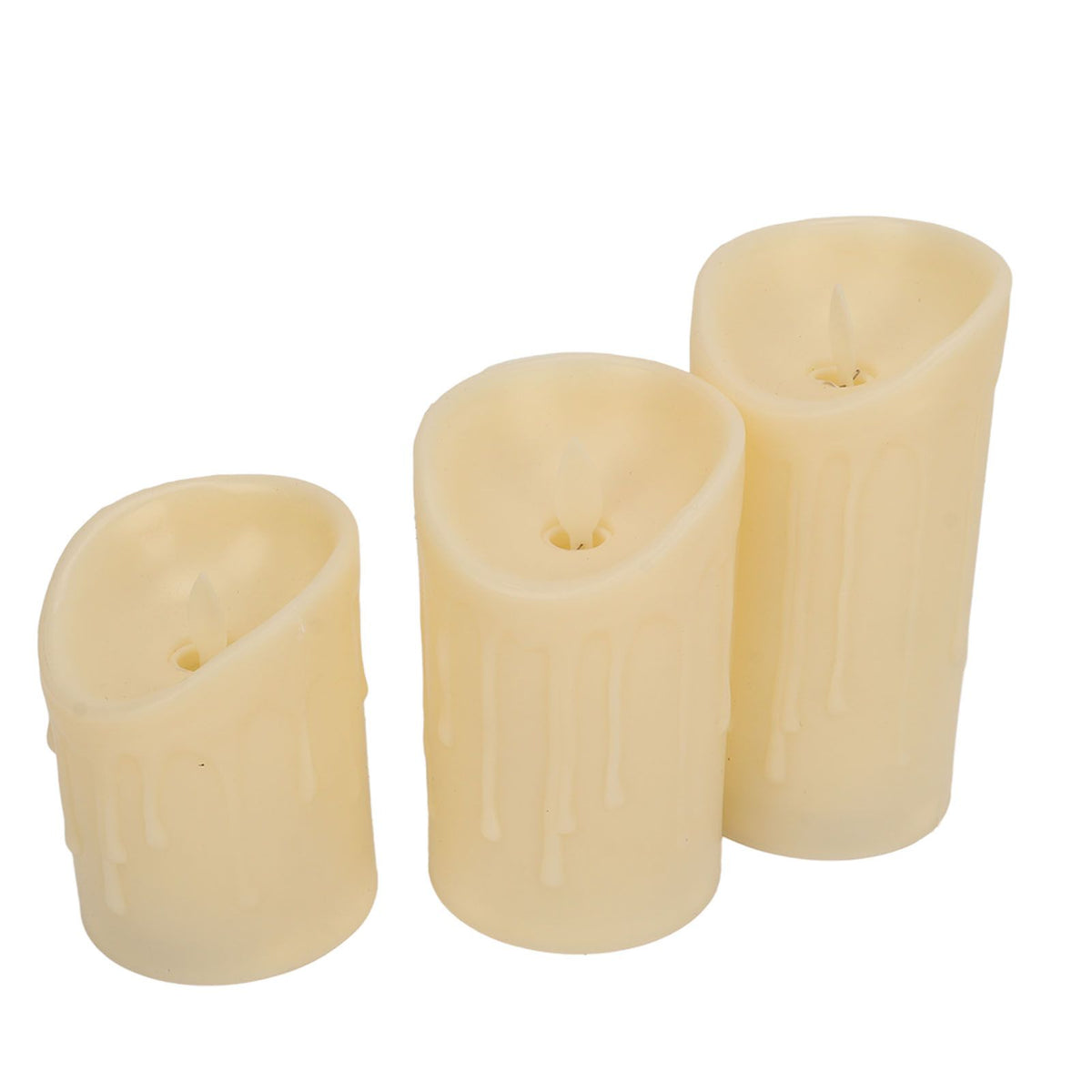 LED Flickering Flameless Candles with Remote Realistic Battery Operated Electronic Flickering LED Pillar Candles for Home Decor 7.5cm Teardrop Shaped