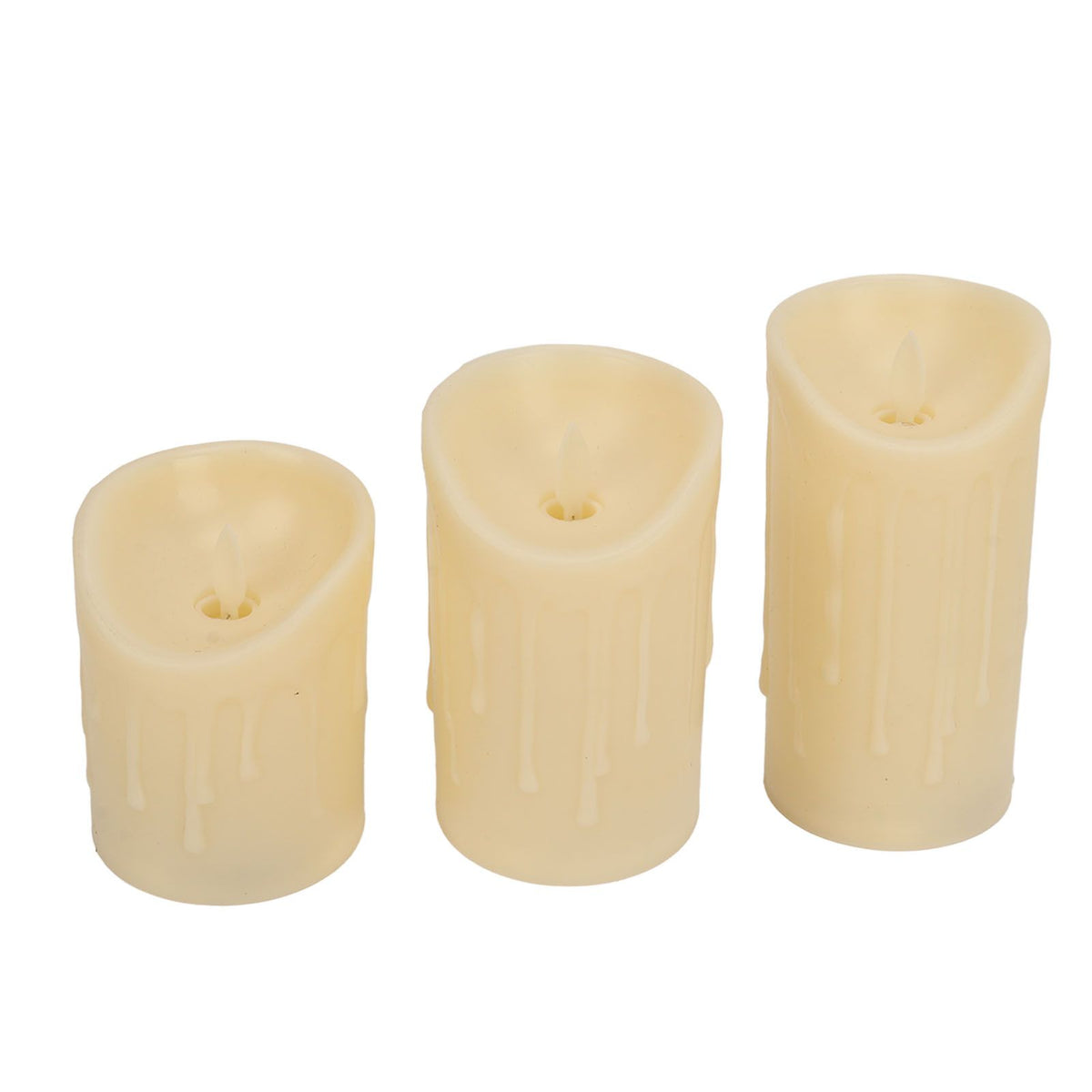 LED Flickering Flameless Candles with Remote Realistic Battery Operated Electronic Flickering LED Pillar Candles for Home Decor 7.5cm Teardrop Shaped