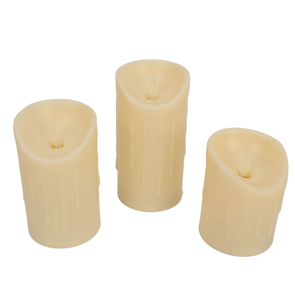 LED Flickering Flameless Candles with Remote Realistic Battery Operated Electronic Flickering LED Pillar Candles for Home Decor 7.5cm Teardrop Shaped