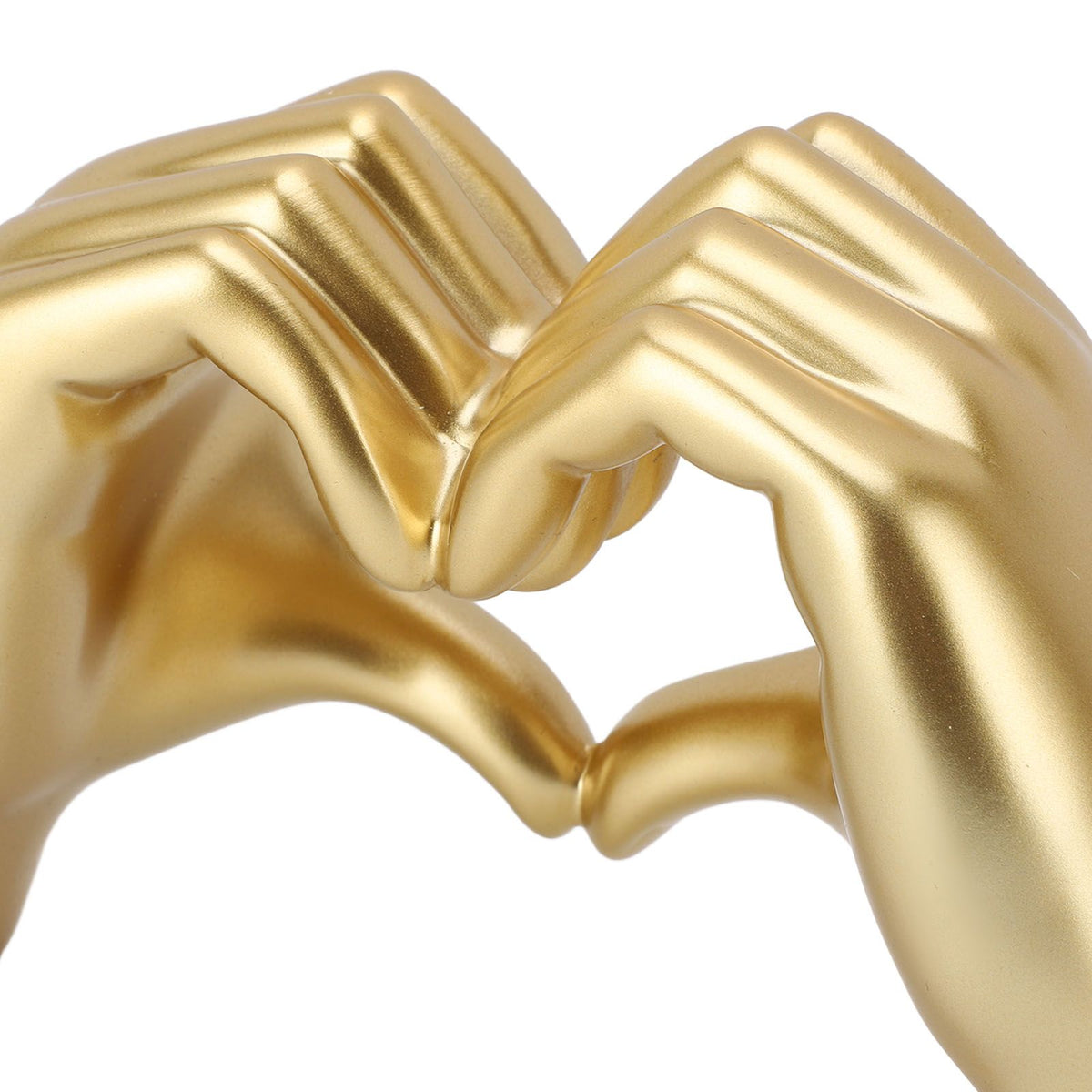 Heart Hands Sculpture Resin Aesthetic Gesture Decoration Modern Heart Sign Statue Art Figurine for Coffee Table Shelves Wedding Golden