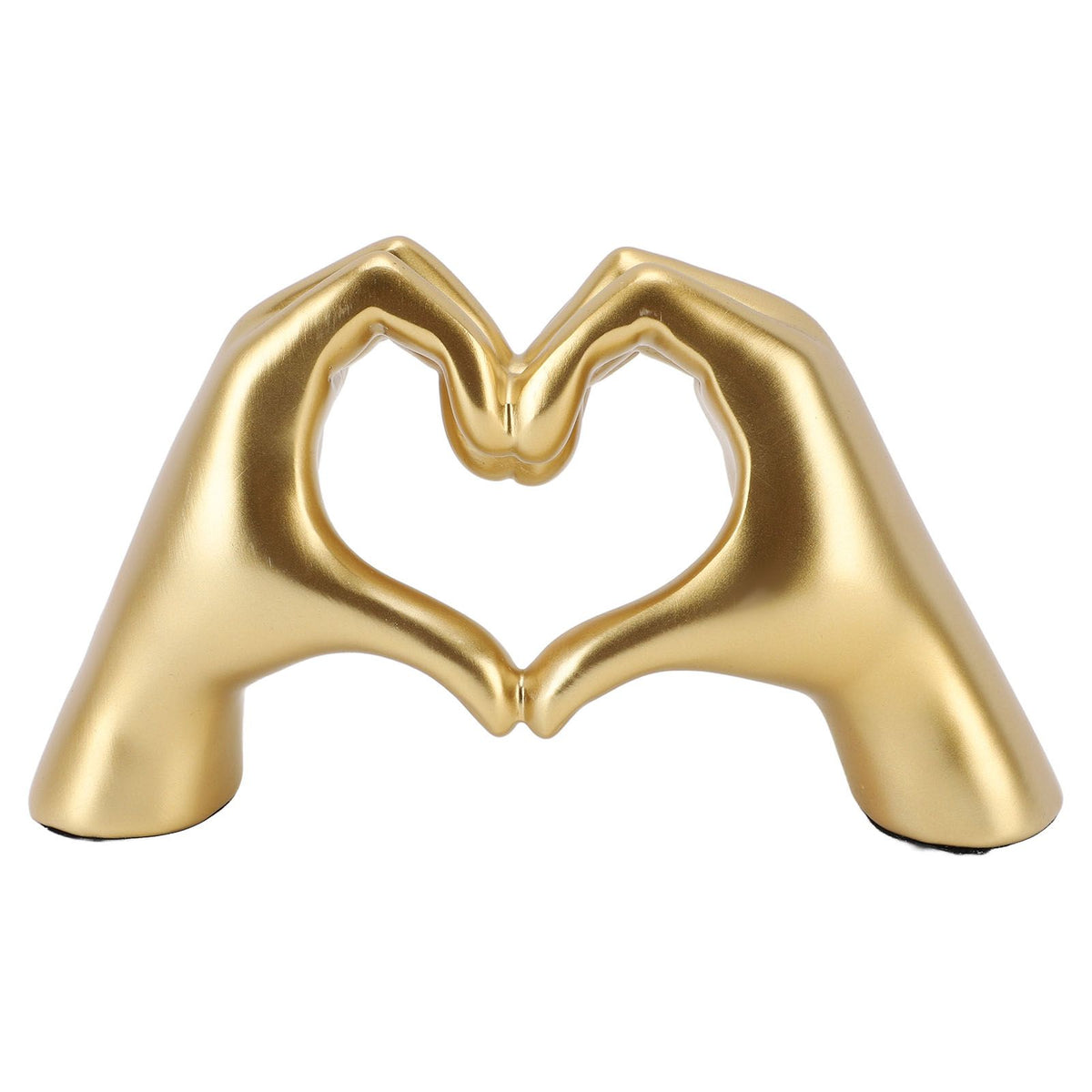 Heart Hands Sculpture Resin Aesthetic Gesture Decoration Modern Heart Sign Statue Art Figurine for Coffee Table Shelves Wedding Golden