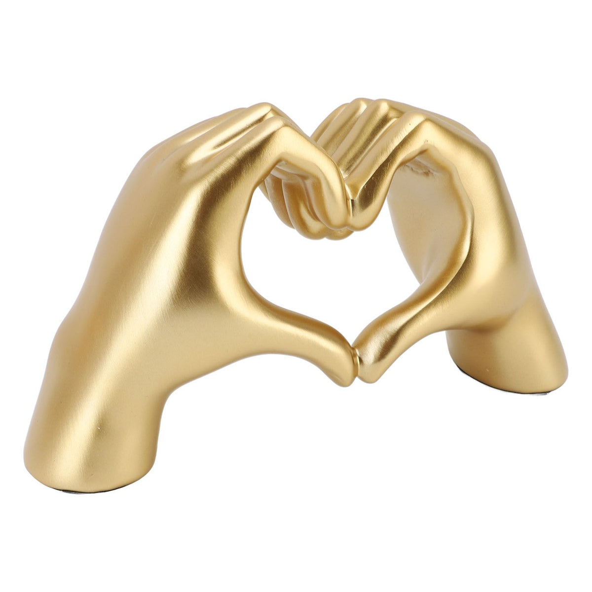 Heart Hands Sculpture Resin Aesthetic Gesture Decoration Modern Heart Sign Statue Art Figurine for Coffee Table Shelves Wedding Golden
