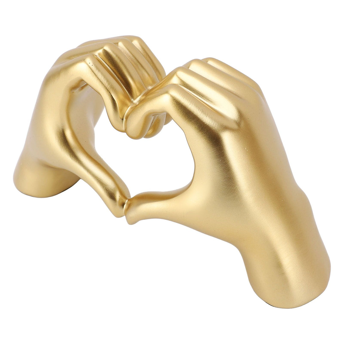 Heart Hands Sculpture Resin Aesthetic Gesture Decoration Modern Heart Sign Statue Art Figurine for Coffee Table Shelves Wedding Golden