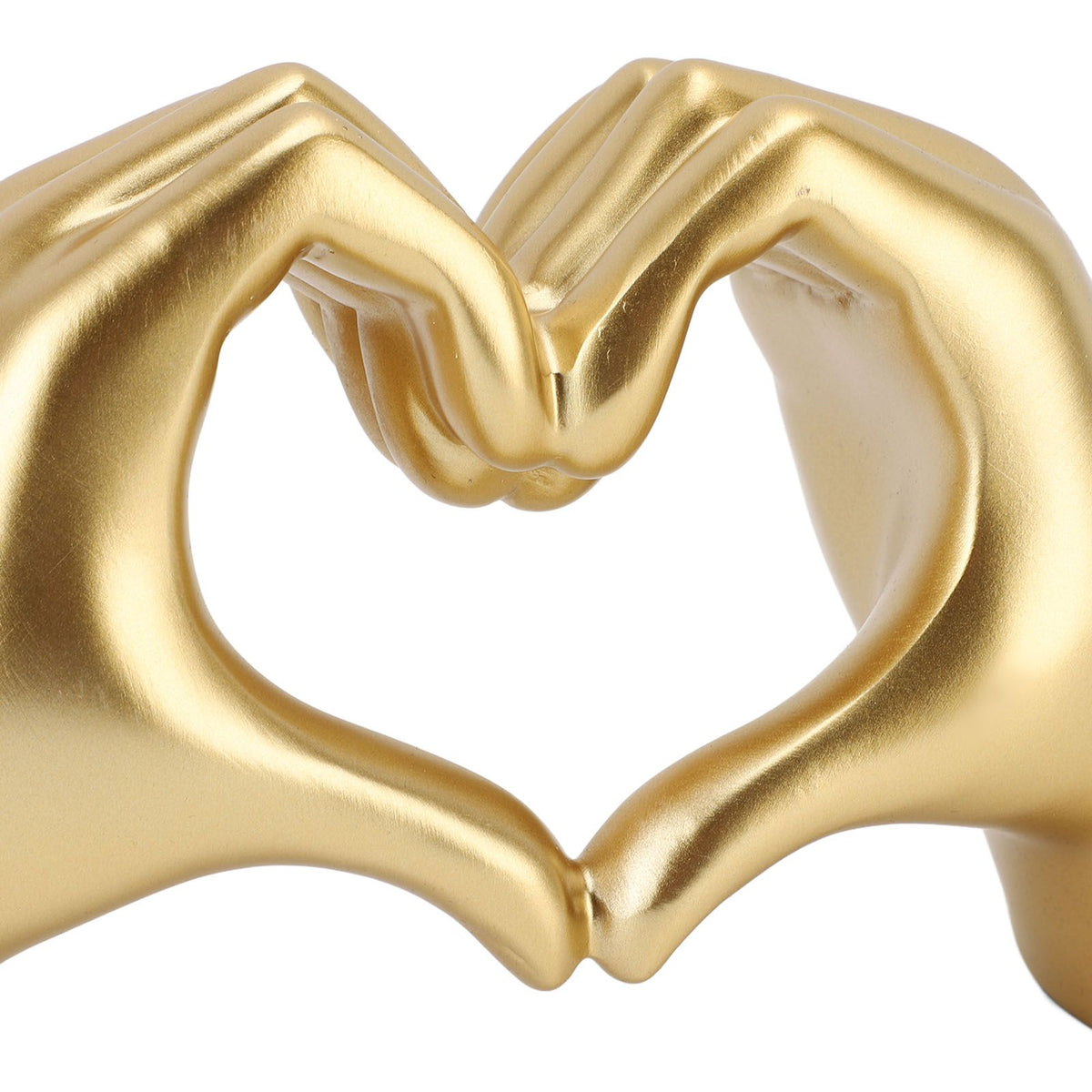 Heart Hands Sculpture Resin Aesthetic Gesture Decoration Modern Heart Sign Statue Art Figurine for Coffee Table Shelves Wedding Golden