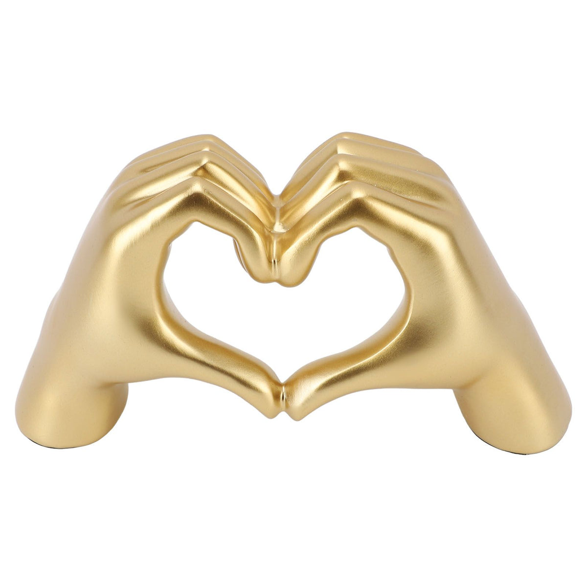 Heart Hands Sculpture Resin Aesthetic Gesture Decoration Modern Heart Sign Statue Art Figurine for Coffee Table Shelves Wedding Golden