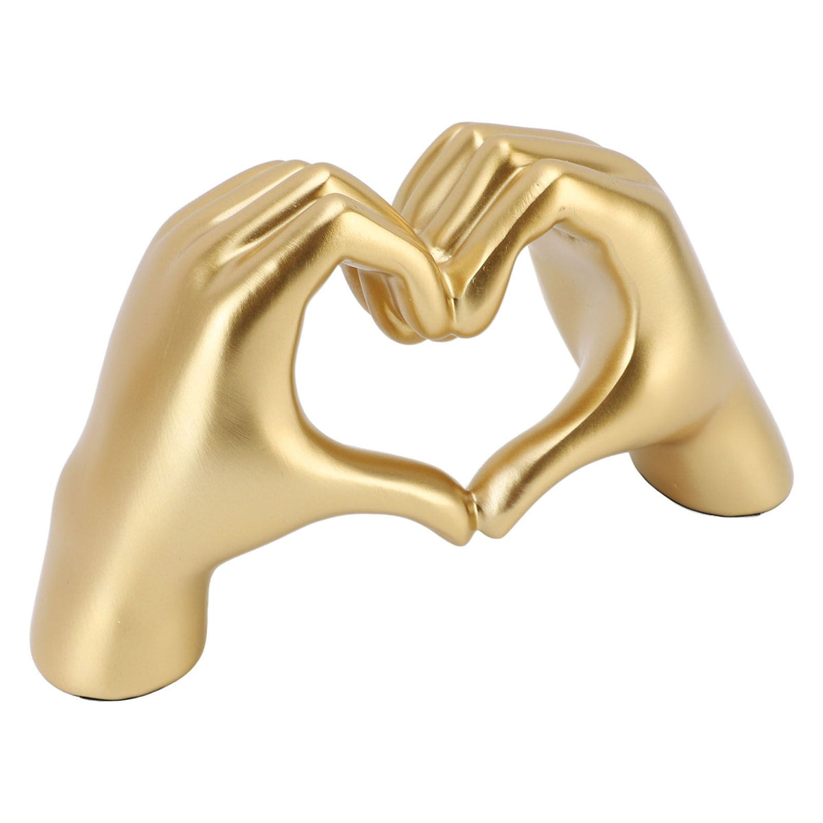 Heart Hands Sculpture Resin Aesthetic Gesture Decoration Modern Heart Sign Statue Art Figurine for Coffee Table Shelves Wedding Golden