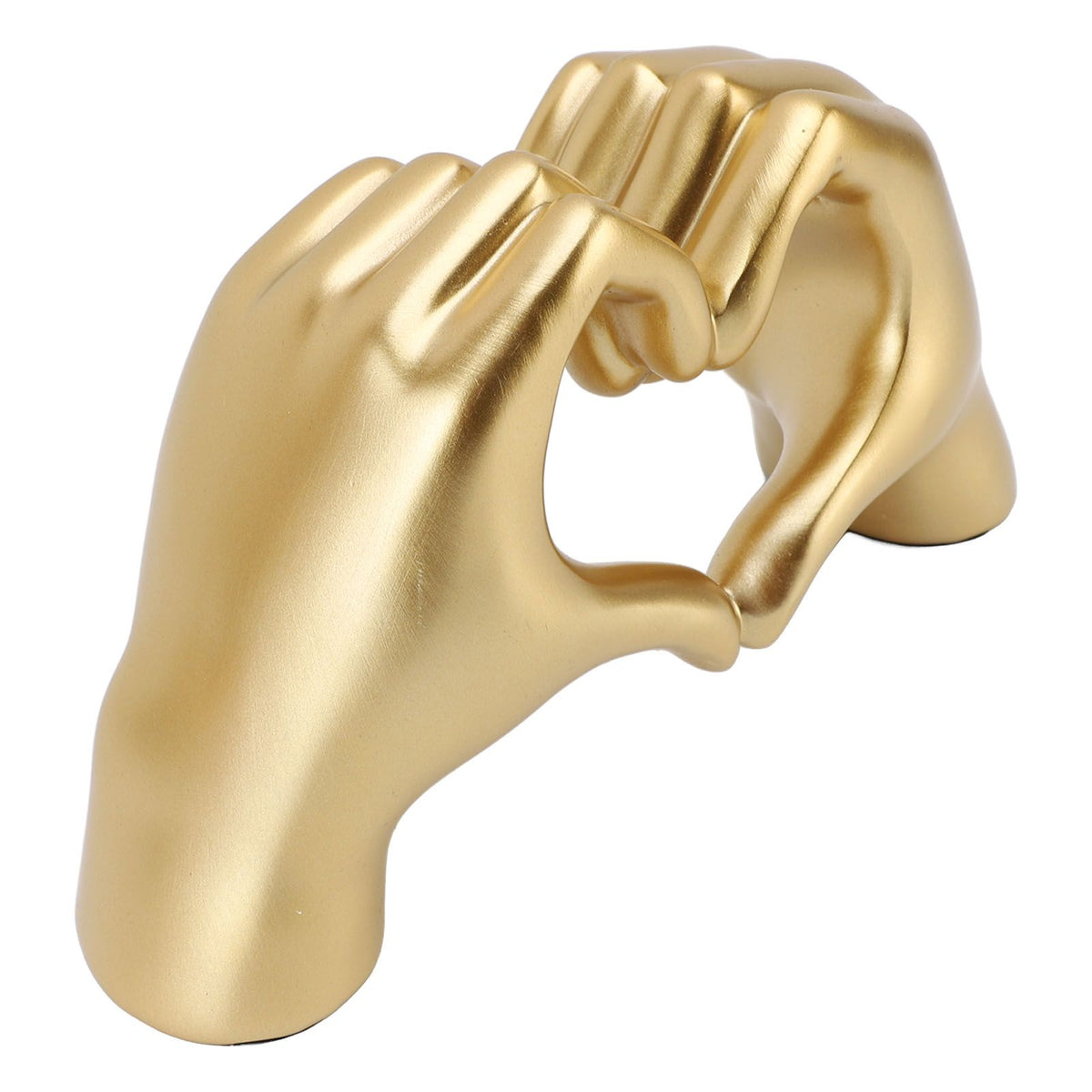 Heart Hands Sculpture Resin Aesthetic Gesture Decoration Modern Heart Sign Statue Art Figurine for Coffee Table Shelves Wedding Golden