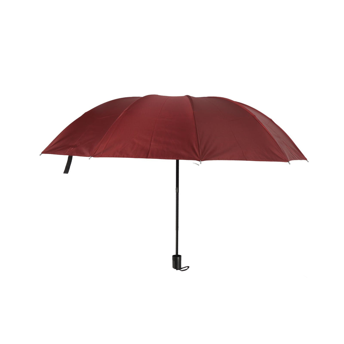 Travel Umbrella 10 Ribs Portable Manual Windproof Rainproof Sunscreen Folding Umbrella for Outdoor Travel Camping Wine Red
