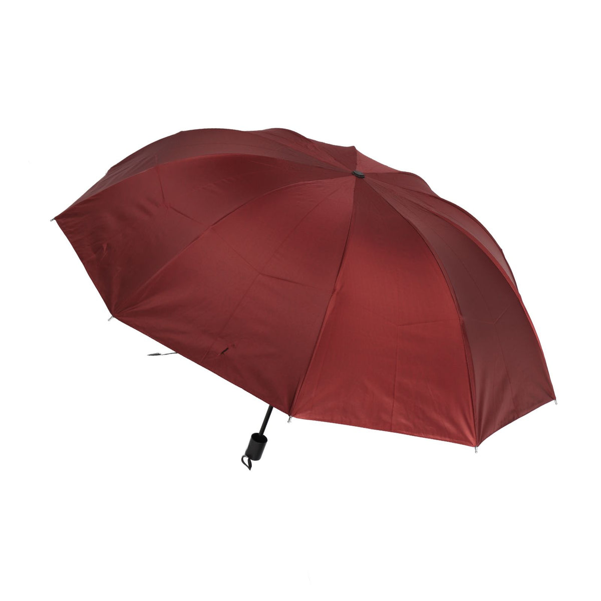 Travel Umbrella 10 Ribs Portable Manual Windproof Rainproof Sunscreen Folding Umbrella for Outdoor Travel Camping Wine Red