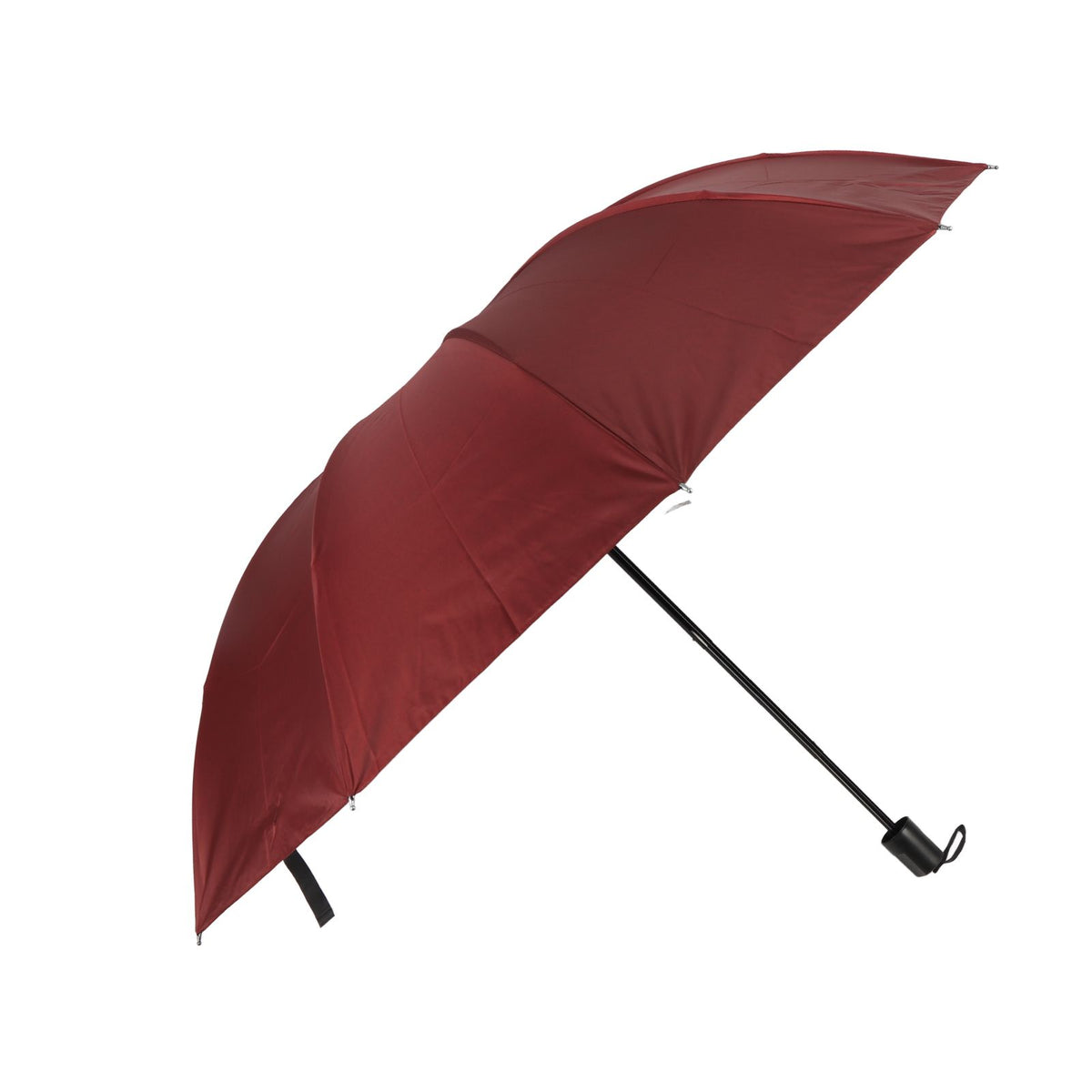 Travel Umbrella 10 Ribs Portable Manual Windproof Rainproof Sunscreen Folding Umbrella for Outdoor Travel Camping Wine Red