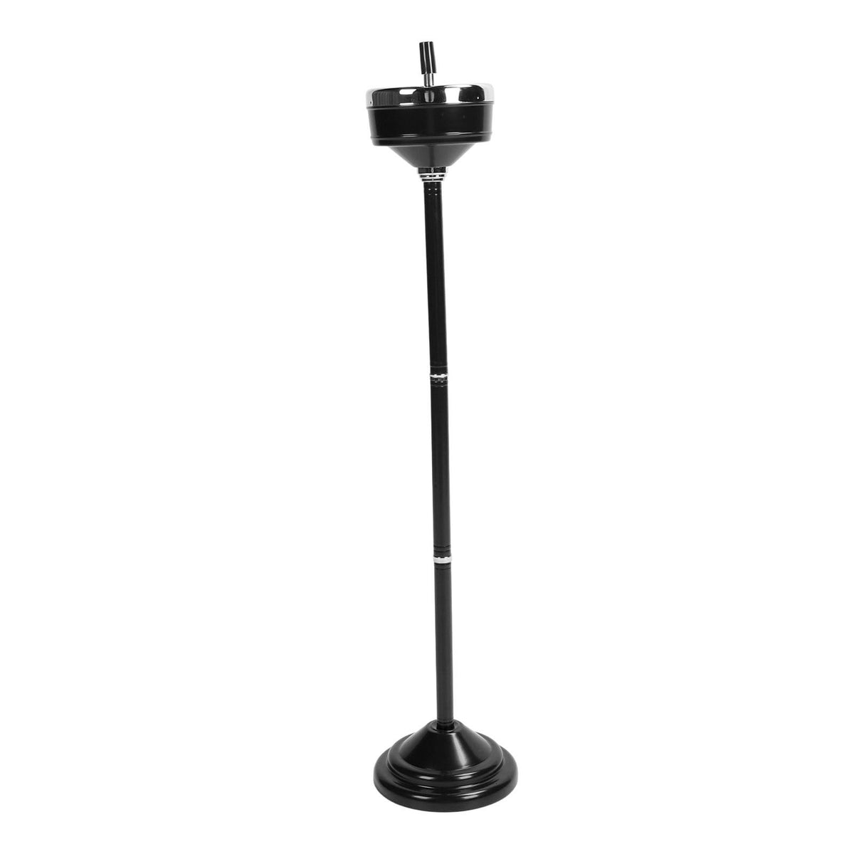 Floor Ashtray Self Cleaning Detachable Adjustable Height Standing Ash Tray with Lid for Restaurant KTV Patio Living Room Black