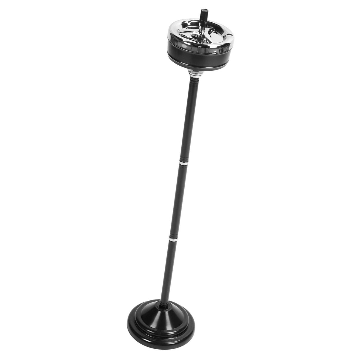 Floor Ashtray Self Cleaning Detachable Adjustable Height Standing Ash Tray with Lid for Restaurant KTV Patio Living Room Black