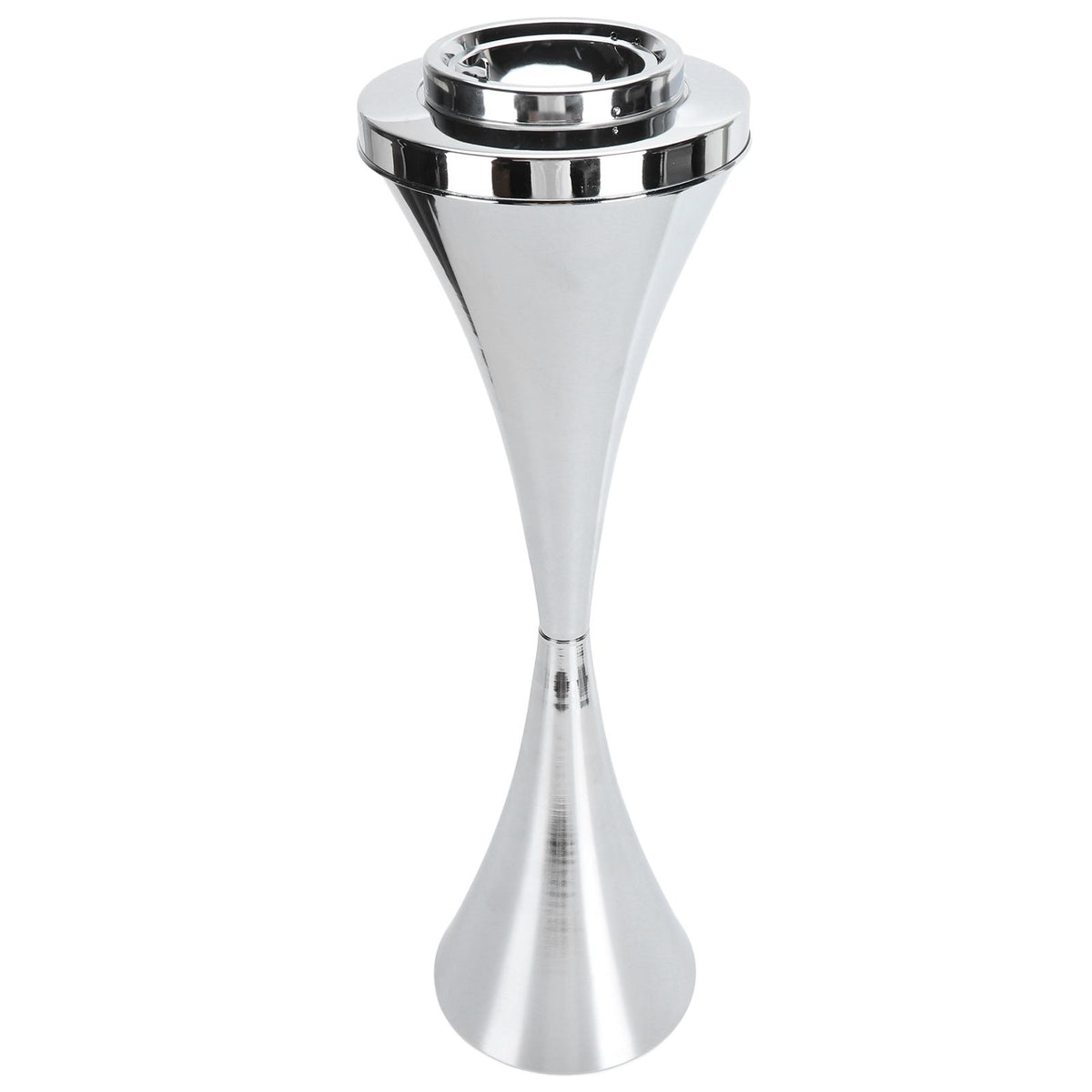 Floor Standing Ash Tray Innovative Stylish Outdoor Standing Ashtray with Lid for Home Patio Elevator KTV Toilet Living Room Silver