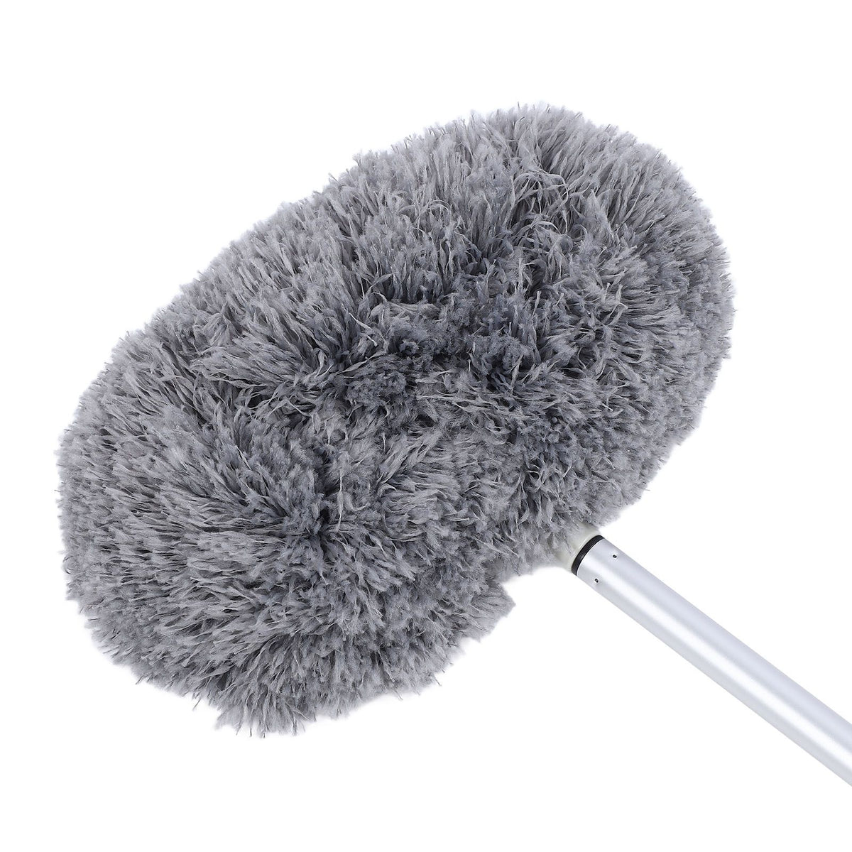 Extra Long Round Duster 360 Degree Rotation Multifunctional Washable Ceiling Fan Duster 140cm Dust Removal Tool for High Ceilings Furniture Gray