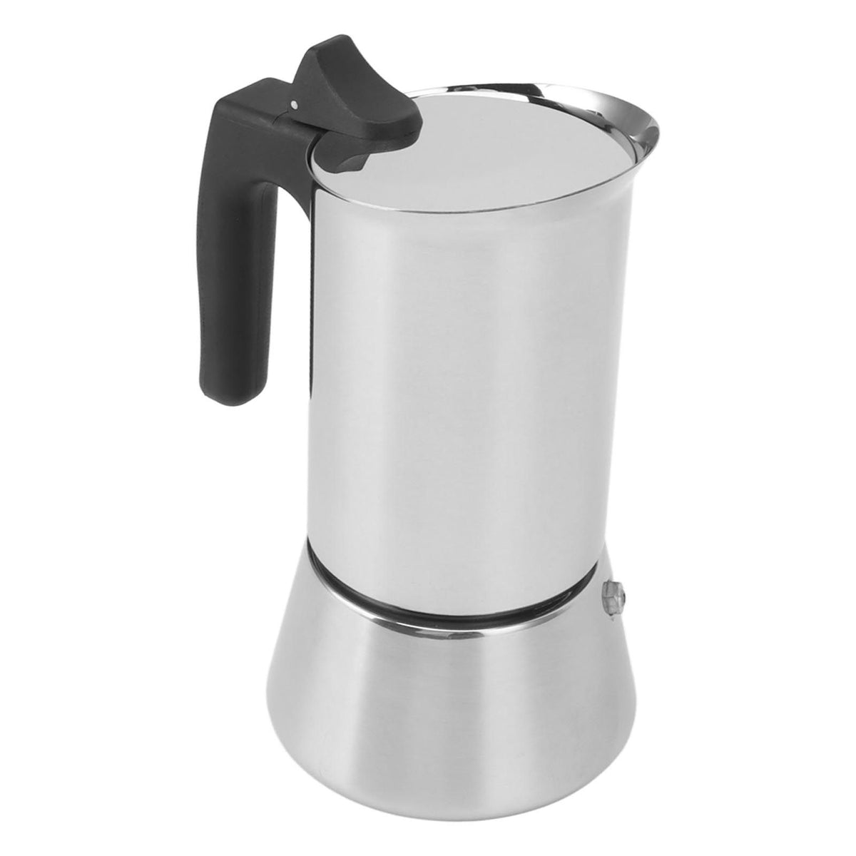 300ml Moka Pot Food Grade Stainless Steel Safe Stove Top Coffee Maker with Insulated Handle for Travel Outdoor