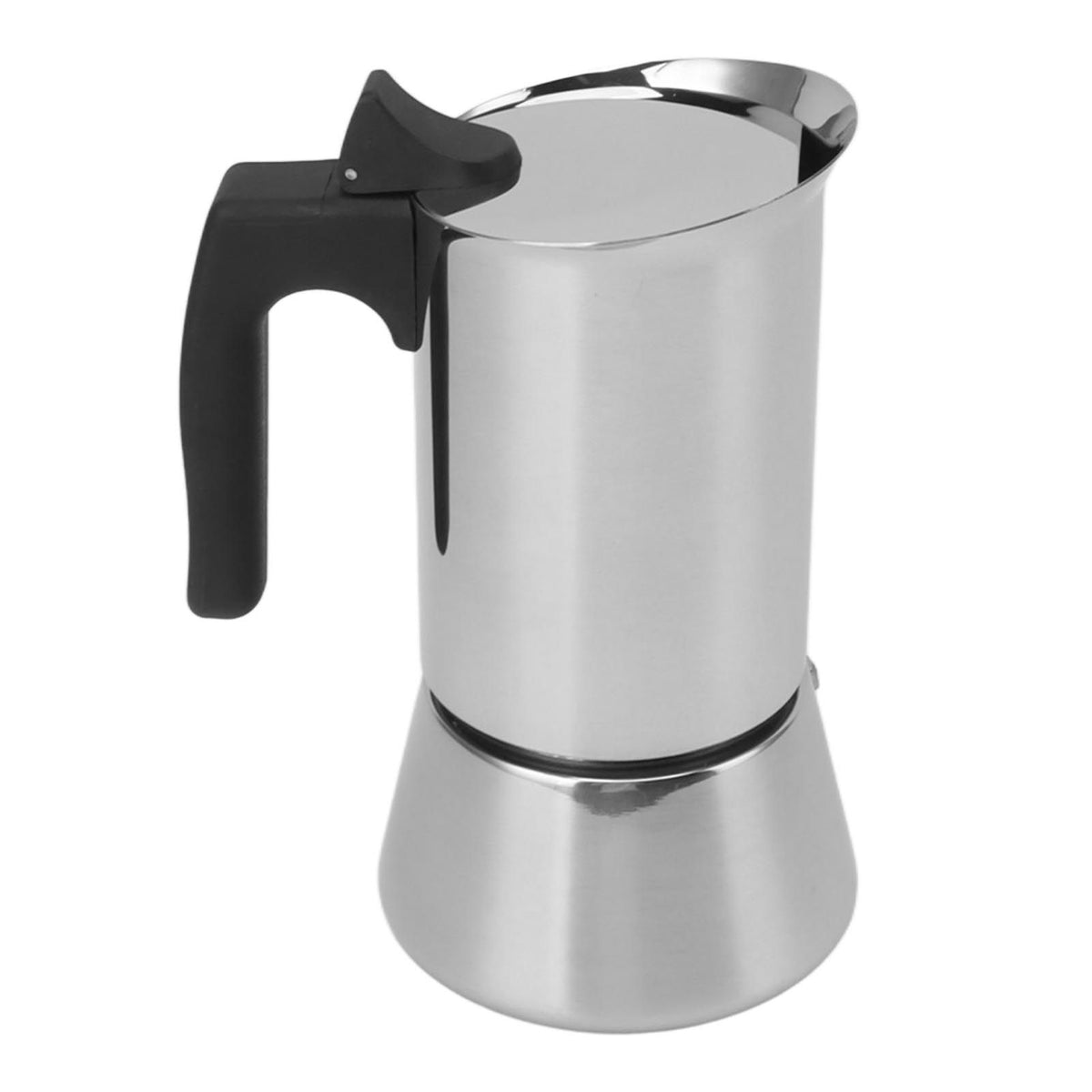 300ml Moka Pot Food Grade Stainless Steel Safe Stove Top Coffee Maker with Insulated Handle for Travel Outdoor