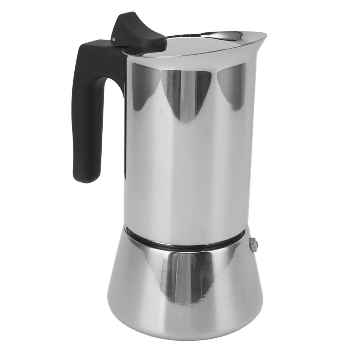 300ml Moka Pot Food Grade Stainless Steel Safe Stove Top Coffee Maker with Insulated Handle for Travel Outdoor