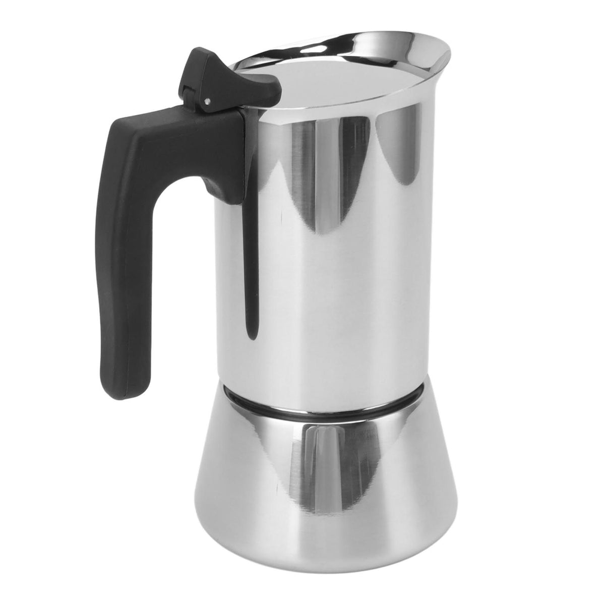 300ml Moka Pot Food Grade Stainless Steel Safe Stove Top Coffee Maker with Insulated Handle for Travel Outdoor