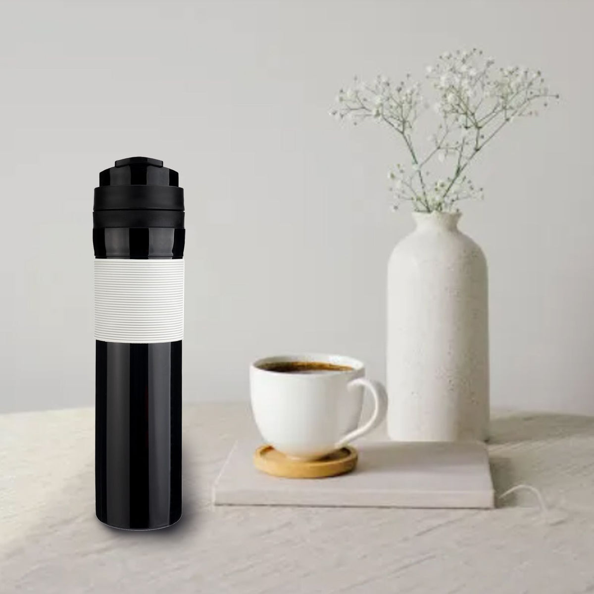 French Press Coffee Mug with Filter Plastic Portable Fruit Tea Coffee Maker for Daily and Travel Use