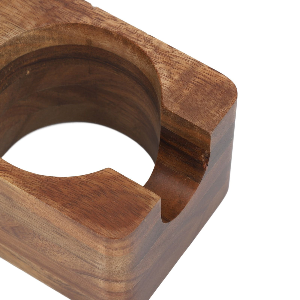 58mm Coffee Tamper Stand Wood Stable Long Durability Protafilter Holder Tamping Station for Home