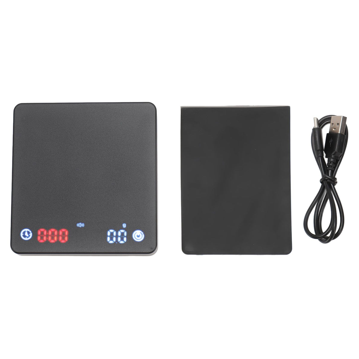 Coffee Scale Mini Rechargeable Portable Digital Coffee Scale with Timer Removable Silicone Pad for Hand Brewed Coffee