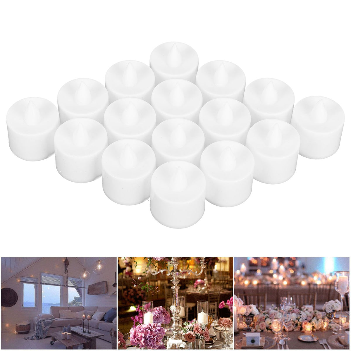 24Pcs LED Electronic Simulation Candle Light Holiday Wedding Proposal Birthday Decoration Light