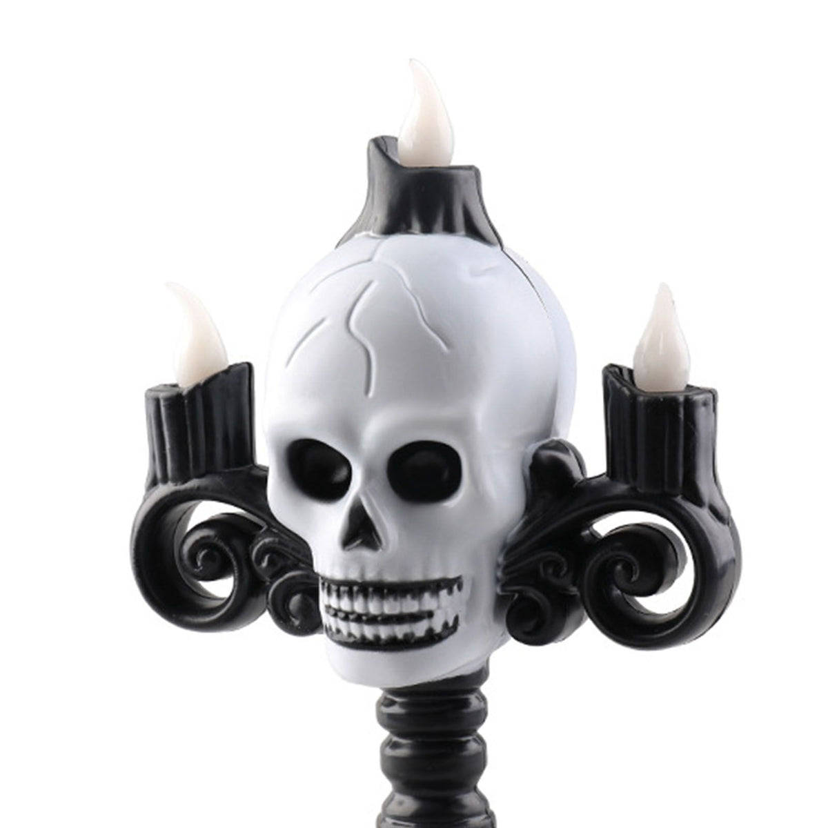 Skull Head LED Candle Light Lightweight Retro Spooky Green Light Plastic Skull Flameless Candle Lights for Party