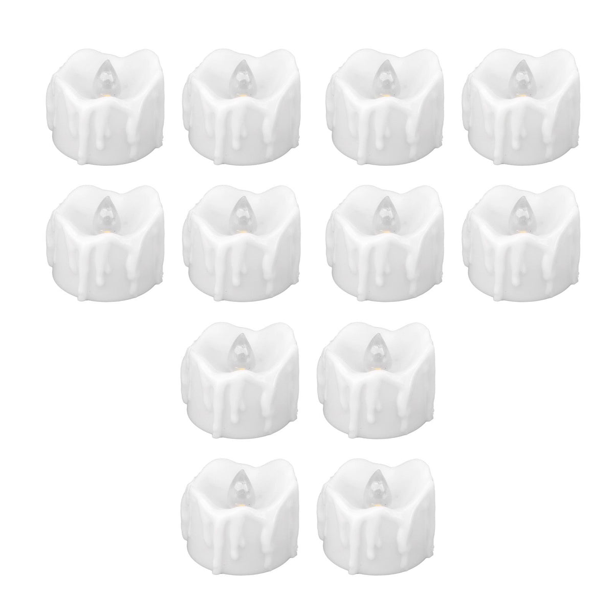 12 PCS LED Electric Tea Candles Warm White Lighting Realistic Flameless Electric Fake Candles for Halloween Wedding Decor