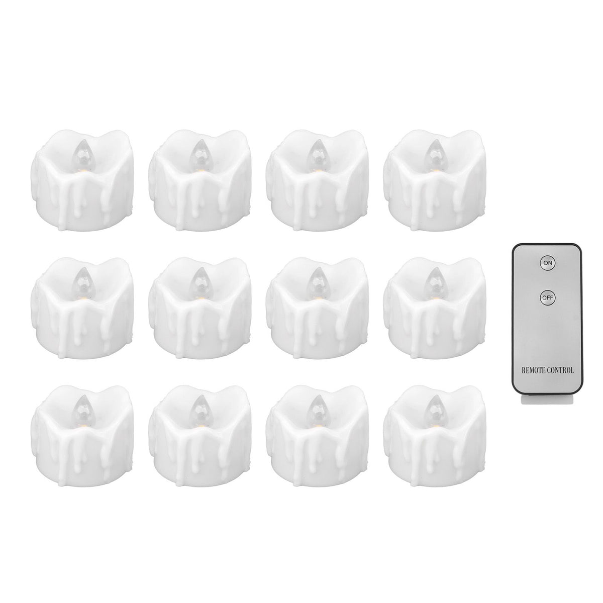 12 PCS LED Electric Tea Candles Warm White Lighting Realistic Flameless Electric Fake Candles for Halloween Wedding Decor