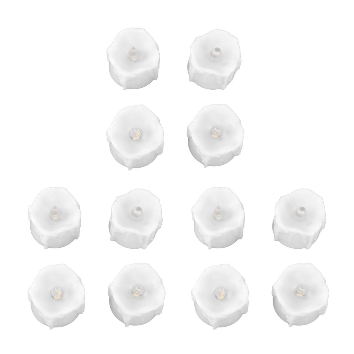 12 PCS LED Electric Tea Candles Warm White Lighting Realistic Flameless Electric Fake Candles for Halloween Wedding Decor