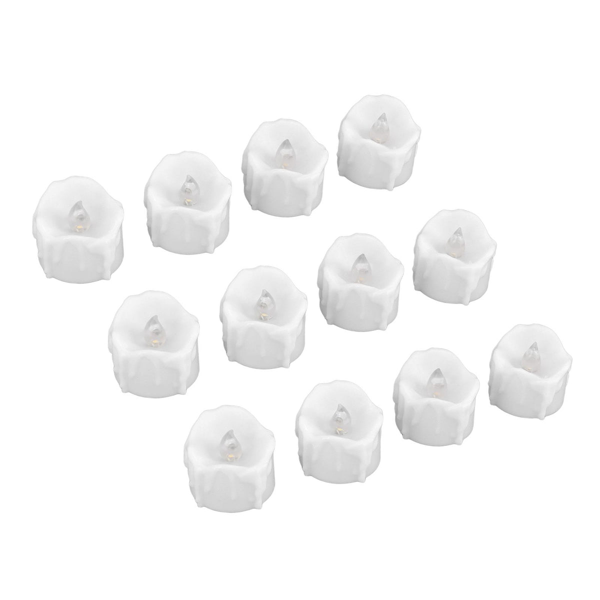 12 PCS LED Electric Tea Candles Warm White Lighting Realistic Flameless Electric Fake Candles for Halloween Wedding Decor